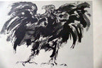 Leonard baskin "eagle" woodcut print   numbered 54, unframed   vintage