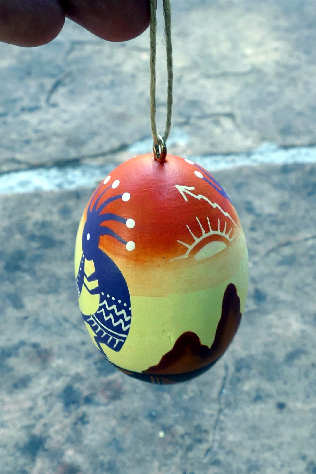 Kokopelli NATIVE AMERICAN DANCE HORN DESIGN GOURD CHRISTMAS ORNAMENT