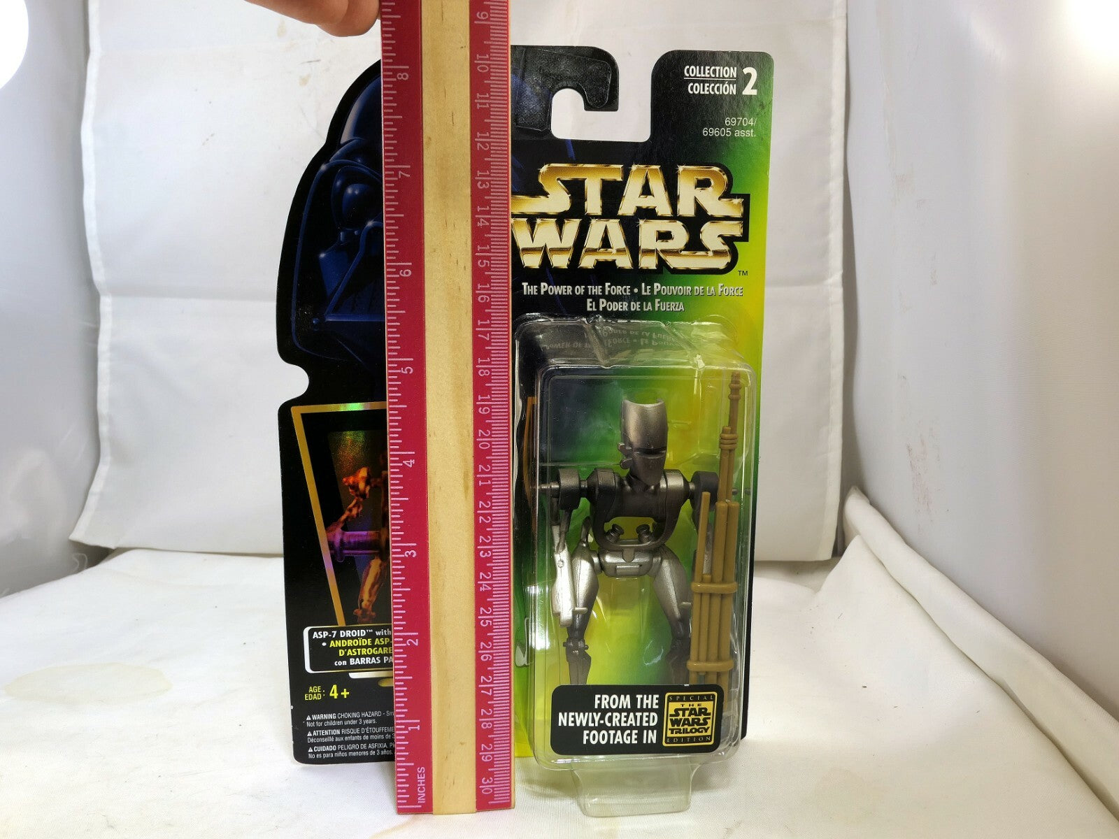 STAR WARS POWER OF THE FORCE ASP-7 DROID Hologram Green Card (Kenner 1996)