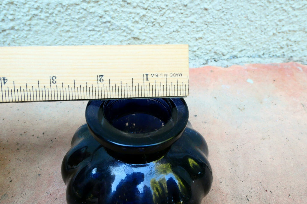 Water bong Hookah Pipe 3" inches tall thick Blue  GLASS