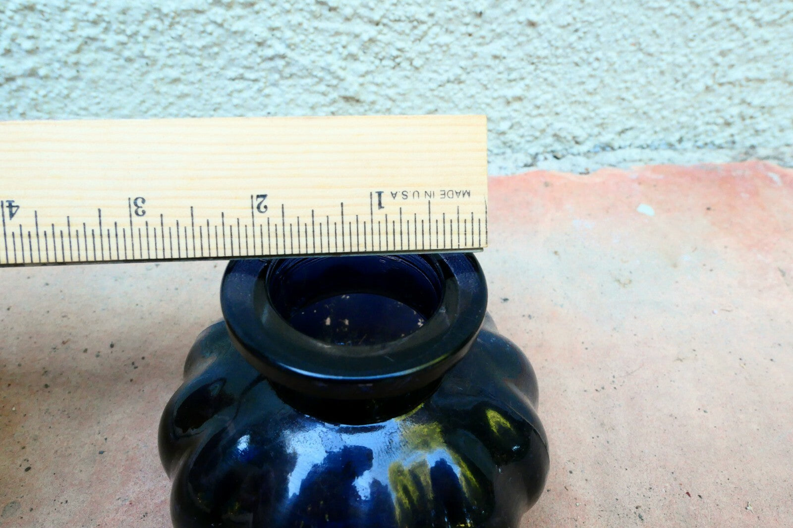 Water bong Hookah Pipe 3" inches tall thick Blue  GLASS