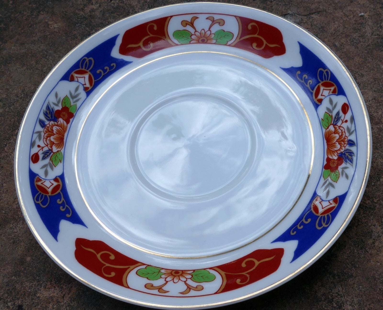 Ttc china 6" round tea cup plate gold trim ttn1 pattern made in japan