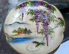 Koshida japan porcelain china wisteria w/ gold rim decorated plate tea 3.5" od