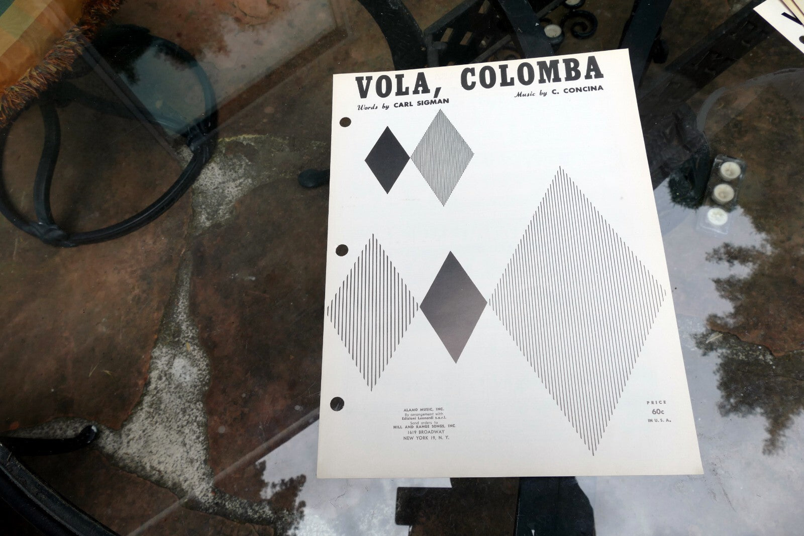 Vola, Colomba by C. Concina   1953  Sheet Music Edizioni Leonardi