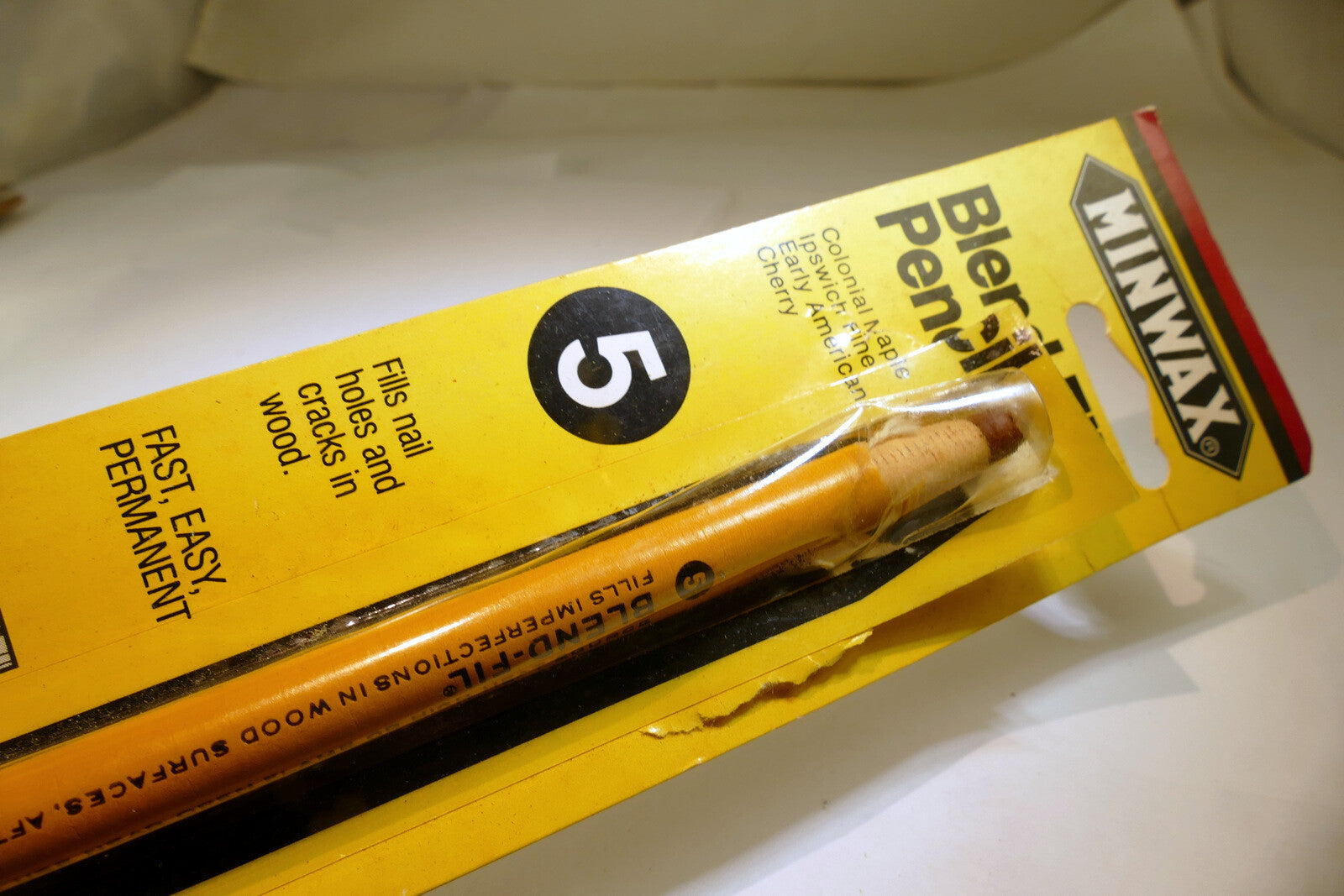 Minwax blend fil wood filler pencil #5 dark brown maple cherry repair nail holes