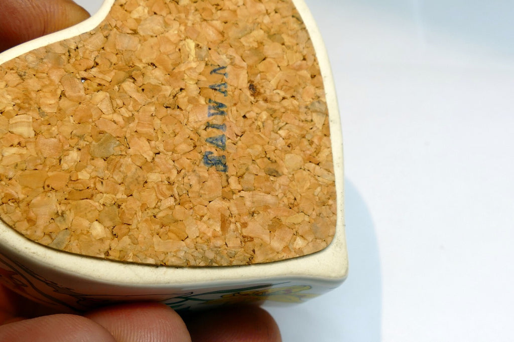 USED Tealight Candle holder with Lily Floral design HEART Shaped