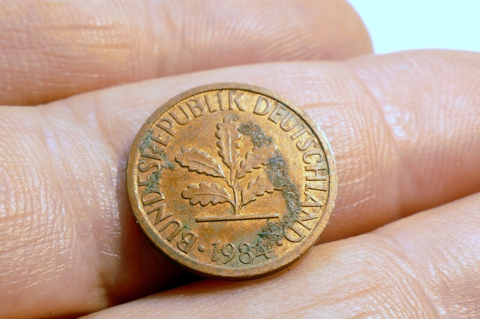 1 Pfennig coin  1984 GERMANY - FEDERAL REPUBLIC with Oak Leaf