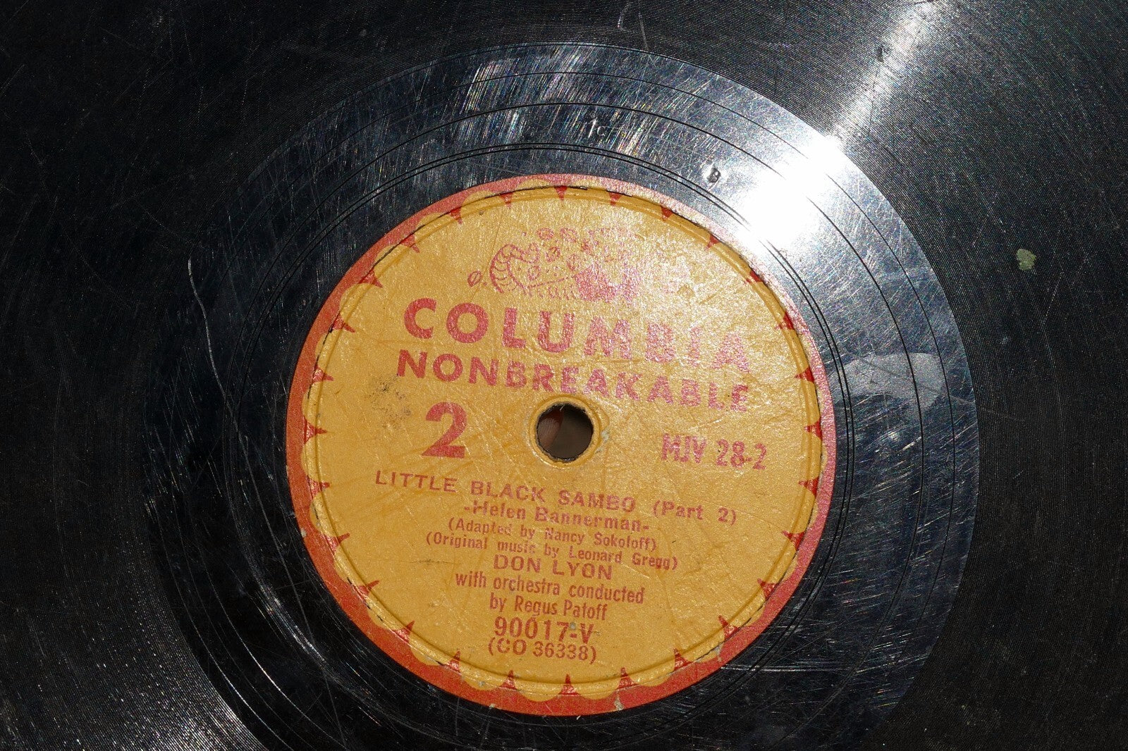 Little Sambo  Columbia Records mjv-28  78 rpm sides 2 and 3 90017-V