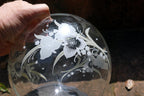 Glass Bowl Glass Bowl Globe 6" Floral Design European Collection