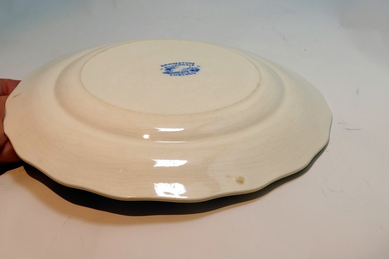 9" "Silverdale" Serving Bowl Hanley Blue Swinnertons England Transferware plate
