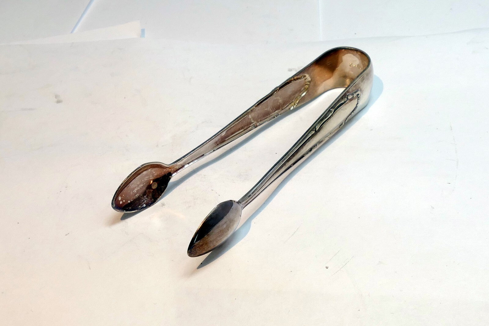 Silver Plate Motif Sugar Cube Tongs for tea pot