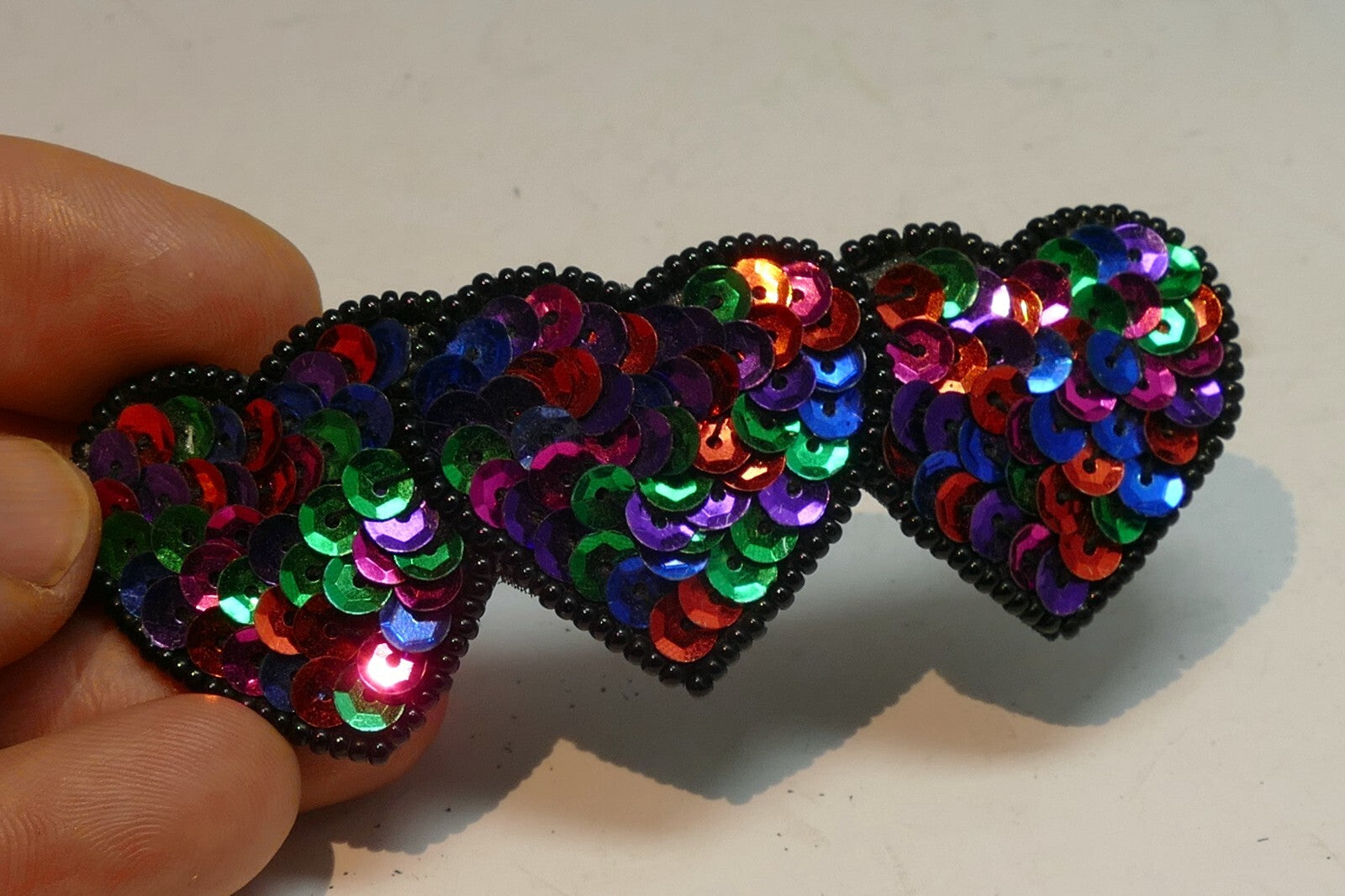 Fashion Sweet Heart Clip Elegant Hair Grab Clip  Sequins  multi color rainbow