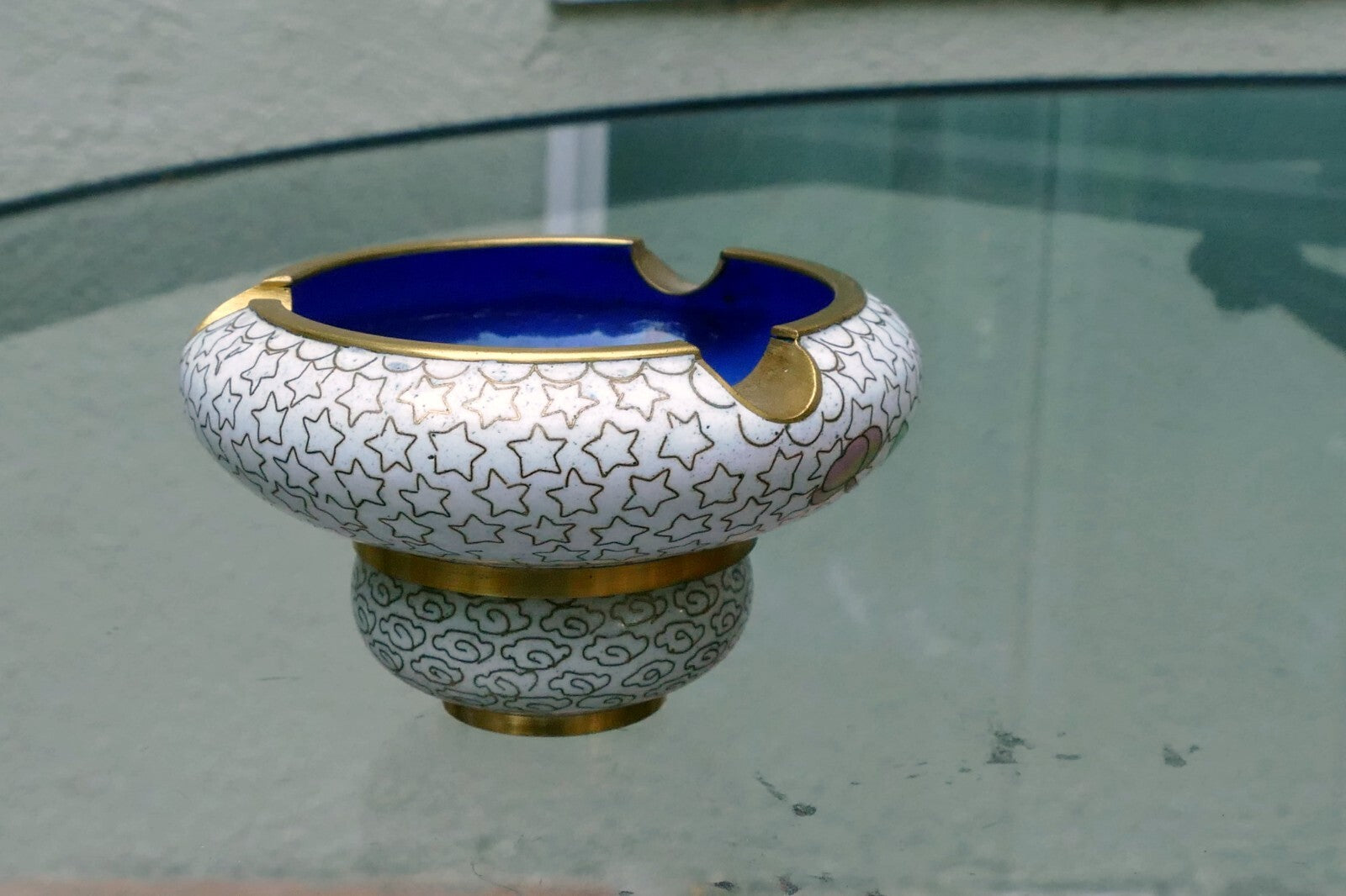Cloisonne Ass Tray small tray enamel brass 3X3.X1"