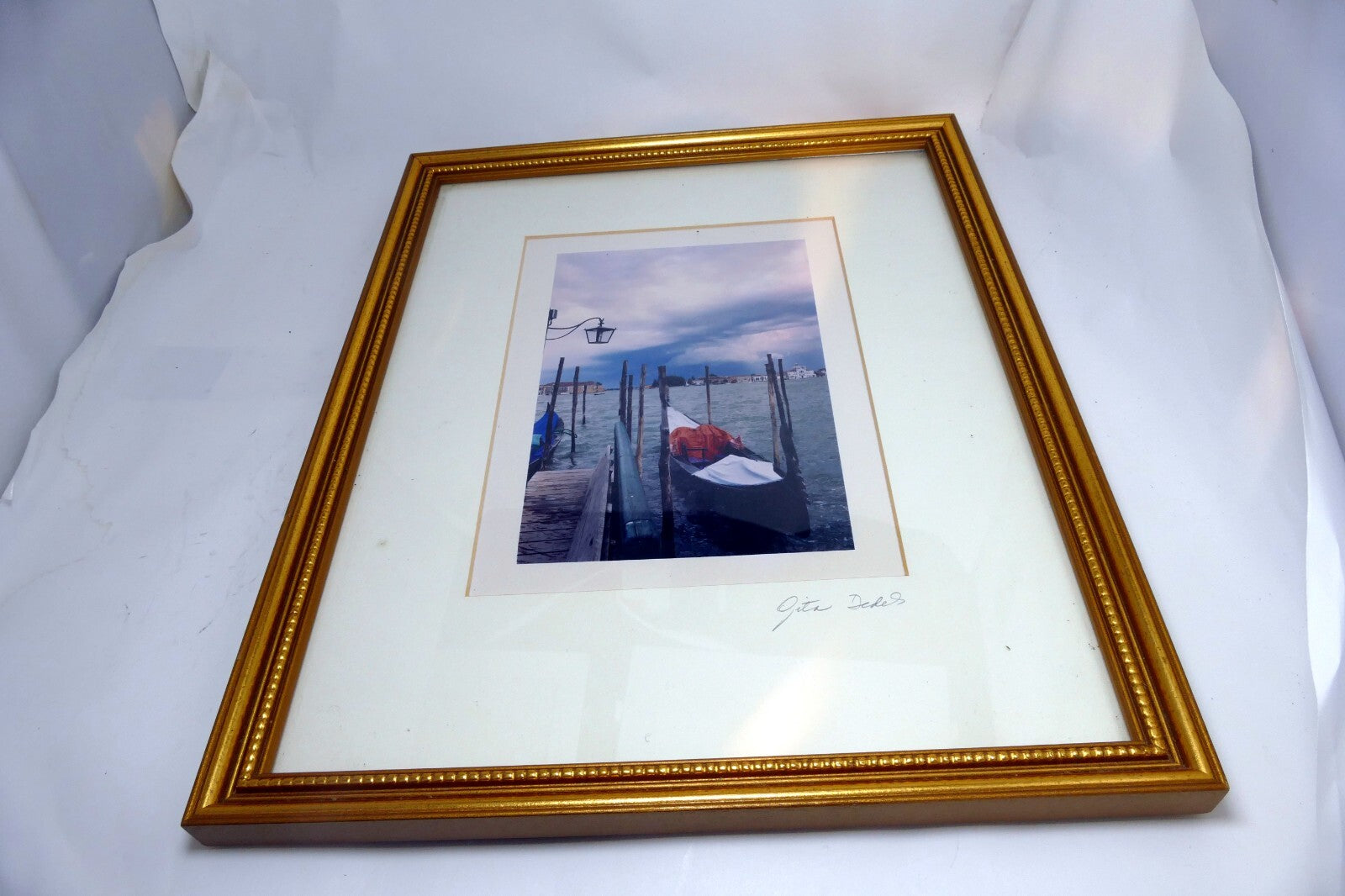 5X8” Photo Print - Venice Gondola by Gita Dedek  signed framed 1999