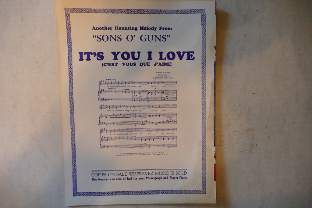 Cross Your Fingers 1929, Sons O' Guns, Arthur Swanstrom, Benny Davis, Fred Coots