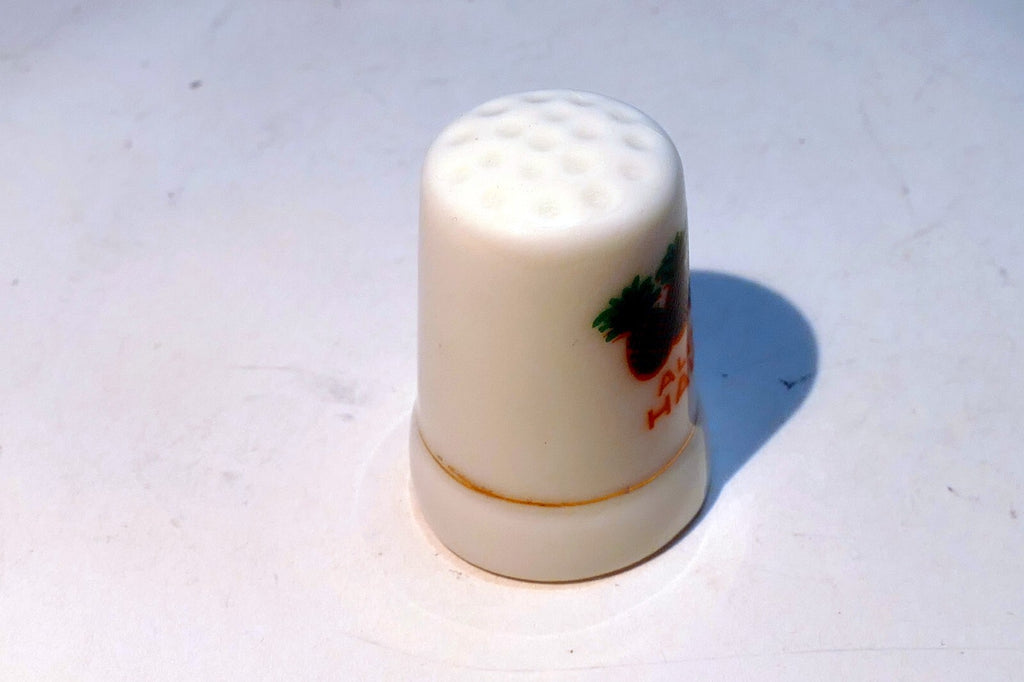 Porcelain Thimble Souvenir Aloha Hawaii pineapple USA