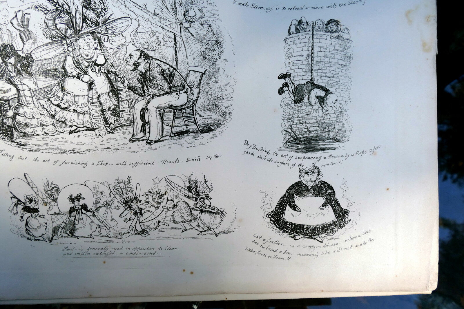 NAUTICAL DICTIONARY No 6 HENRY HEATH CARICATURE PRINT  1840 Victorian