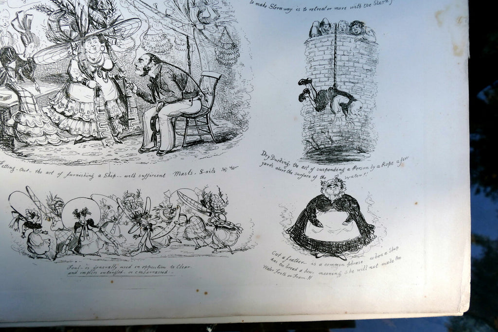 NAUTICAL DICTIONARY No 6 HENRY HEATH CARICATURE PRINT  1840 Victorian