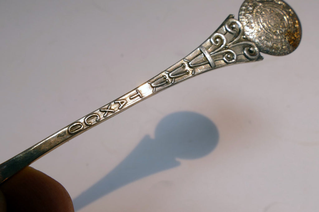 925 Sterling Silver - TAXCO Aztec Calendar Spoon -  Mexico 25 gr.
