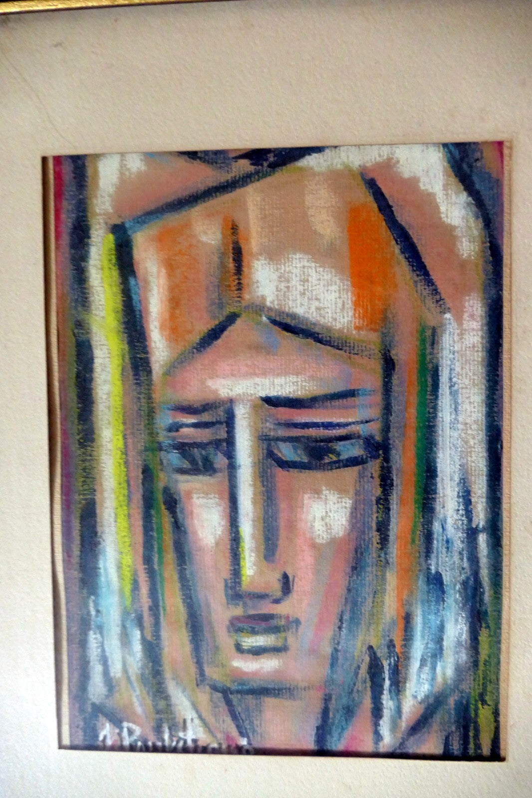 Portrait  Lithuanian Artist Jadvyga Paukstiene Modernist 1960's Pieta