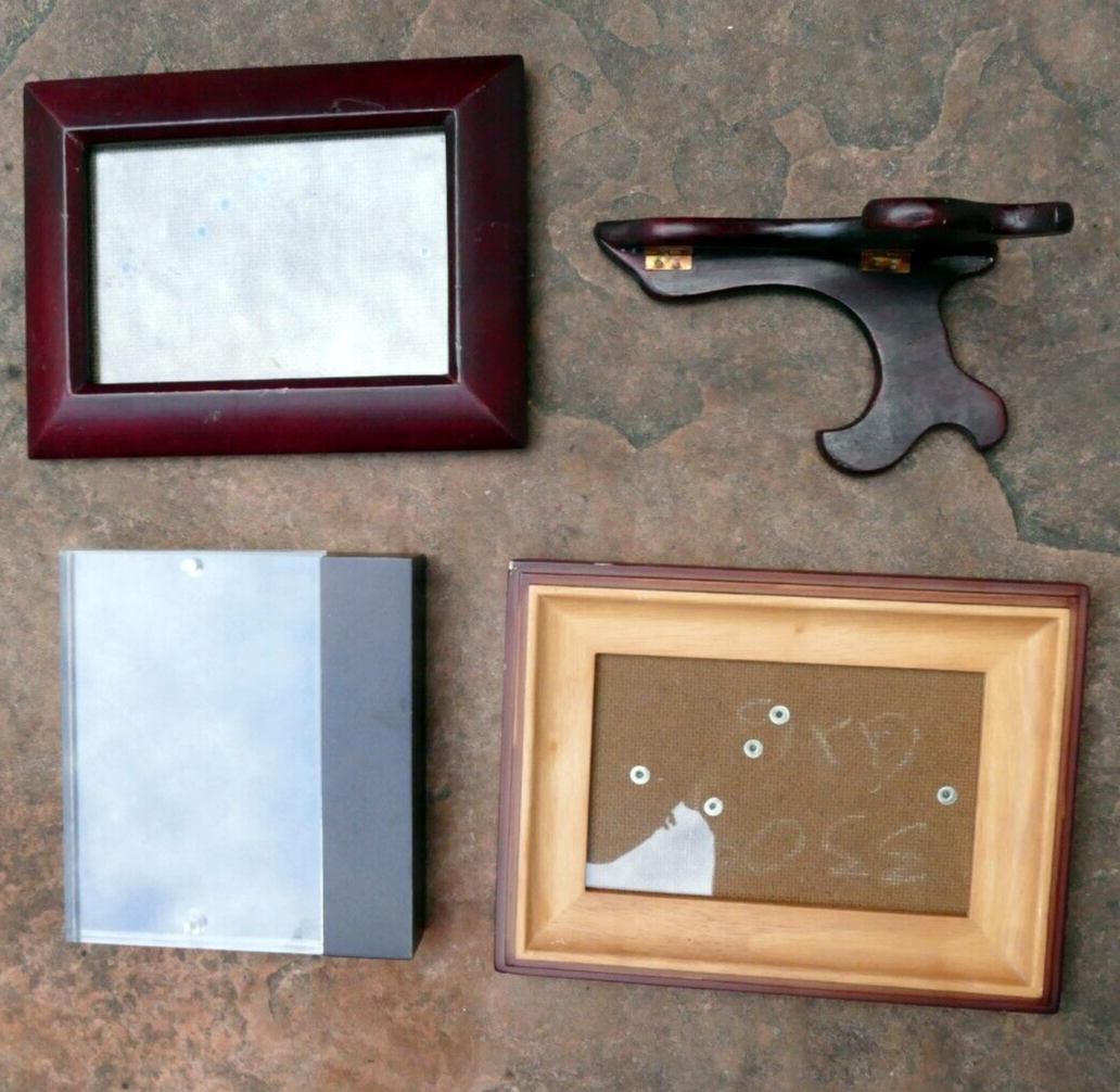 Pack of 3 solid wood picture portrait frame 4x6" art photo mixed lot