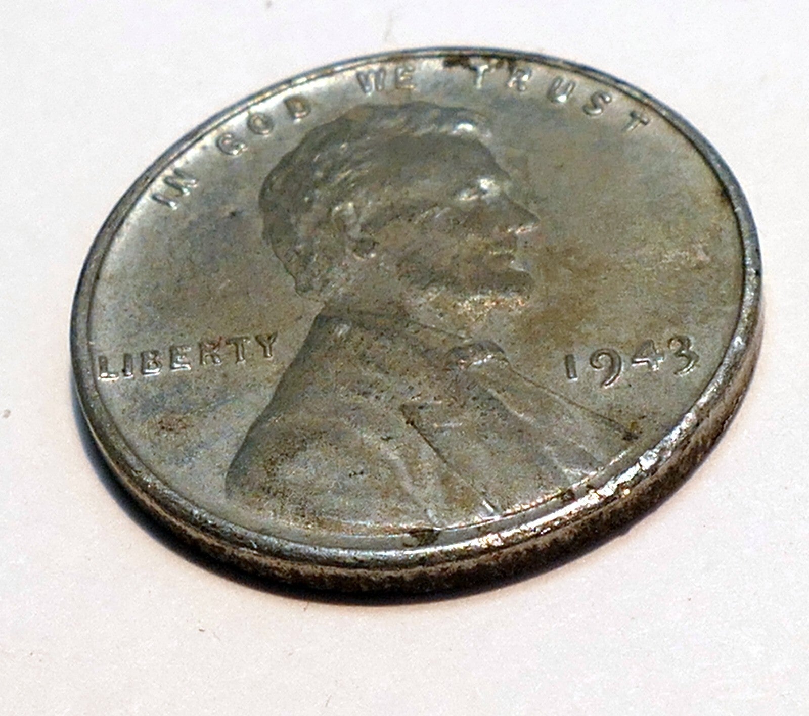 1943 lincoln cent 1c steel penny coin