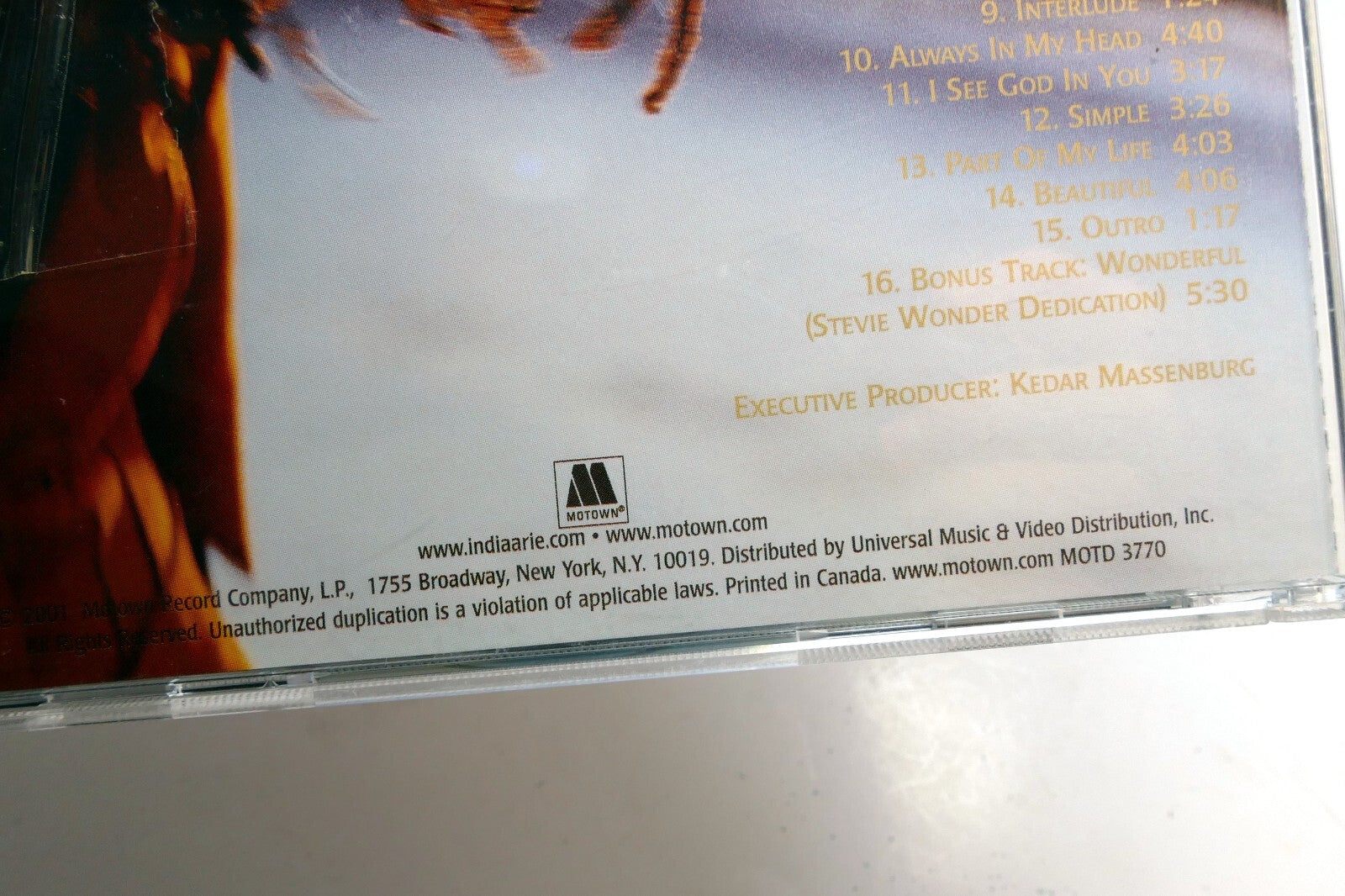 India Arie : Acoustic Soul CD (2001) Motown Record MOTD-3770