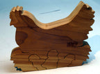 Aromatic red cedar 6x3x0.5" wood carved chicken chicks moth repellent storage