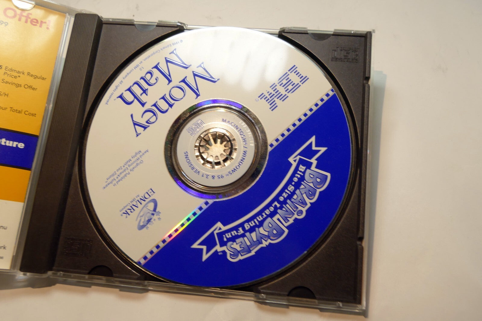 Money Math By Brain Bytes IBM Windows 95 3.1 CD Rom learning fun interactive