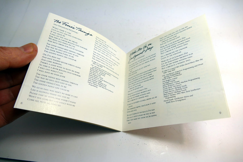 INLAY Cover ART Only NO Case, CD included - Steve Winwood ?? in the high life