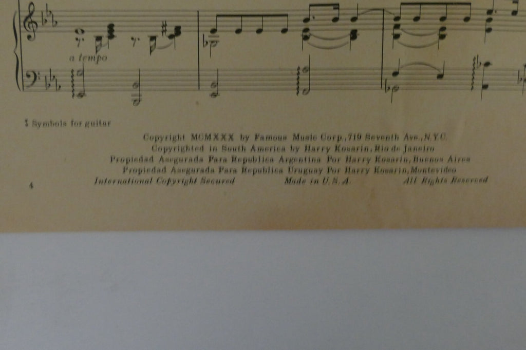 I'm Yours, 1930, from "Leave It To Lester" by John W. Green and E. Y. Harburg,