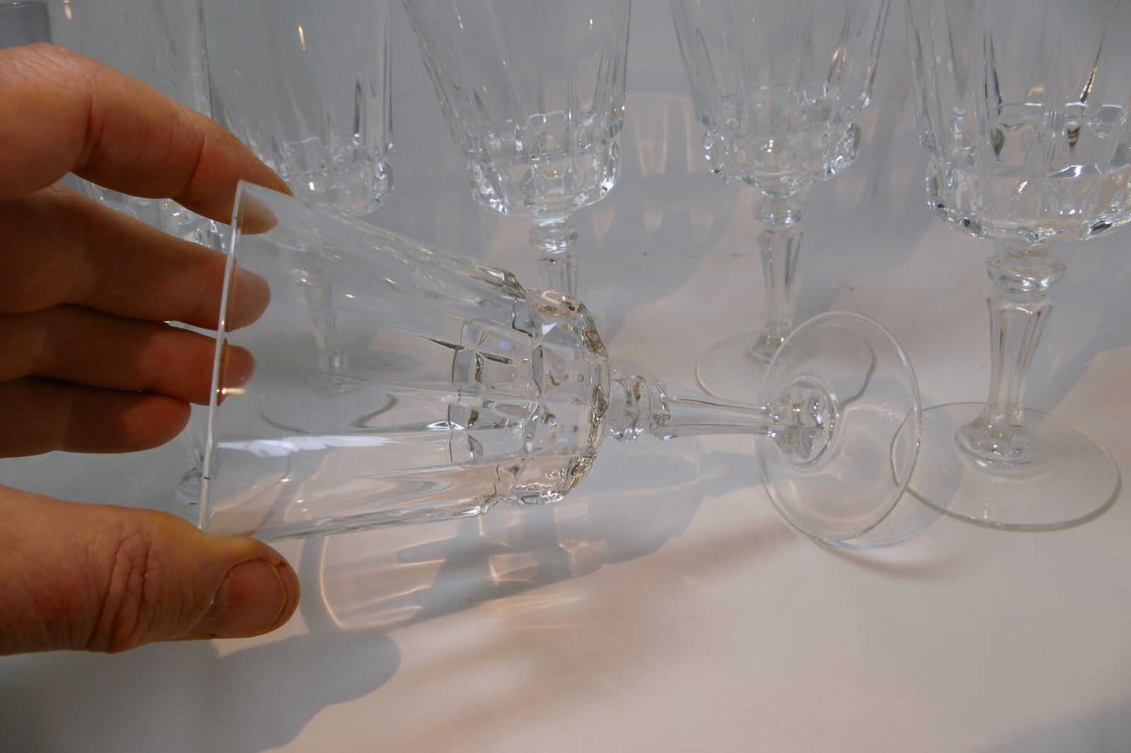 Cristal D'Arques Durand Crystal Chantelle Claret Wine Glass Goblet Set of 6