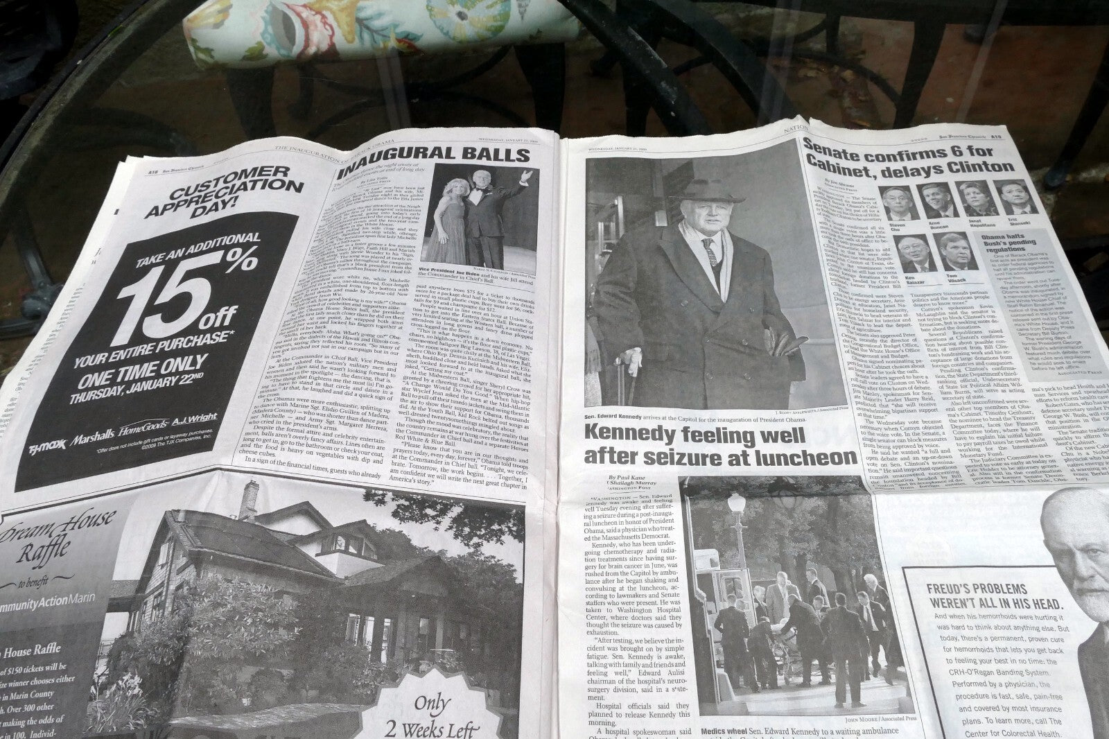 Jan 21st 2009 San Francisco Chronicle OBAMA Inauguration