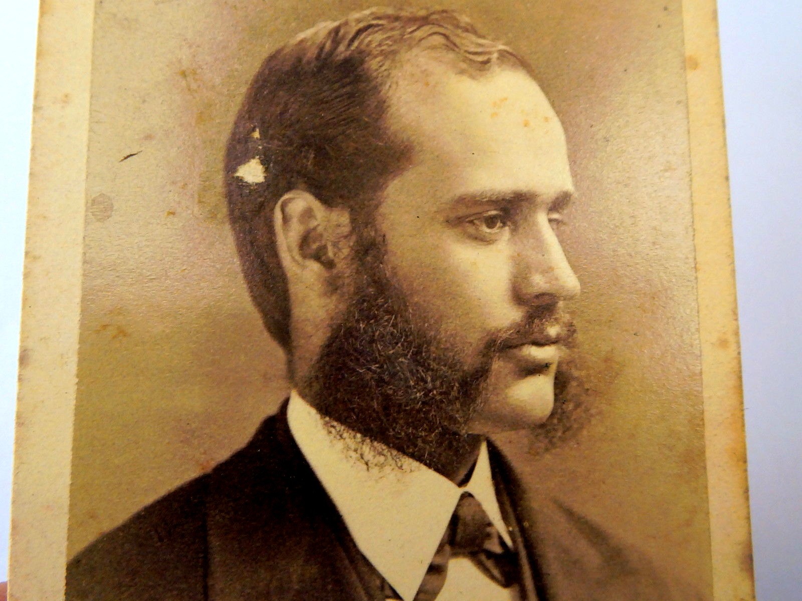 Picture of gentleman vintage antique photograph 2.5x4" 1880 90's weidman family