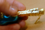 Thomas Pacconi Glass Guitar  Christmas Ornament gold blue music strings  3"