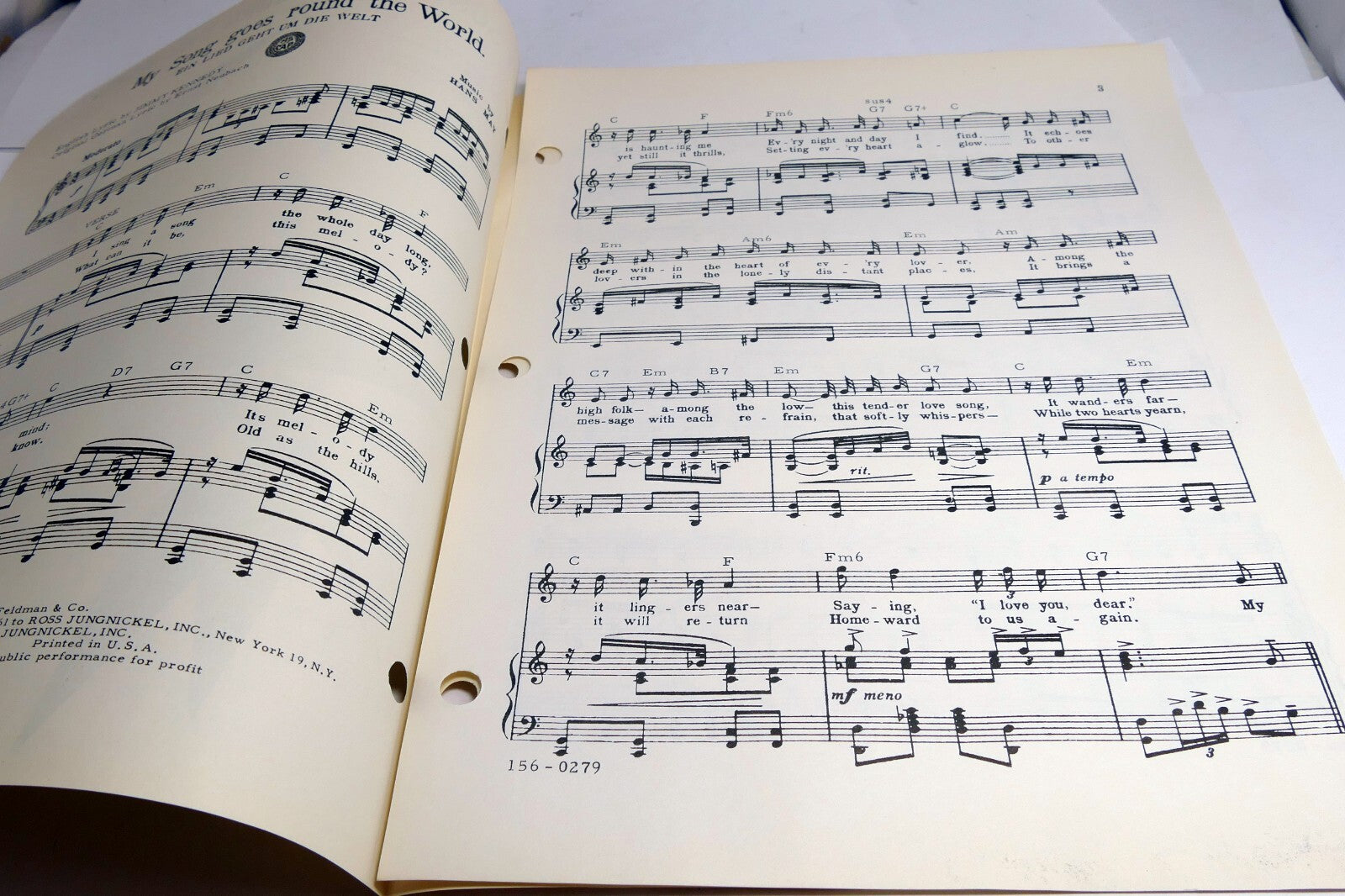 My Song Goes Around The World Jimmy Kennedy Hans May  1933 Sheet Music