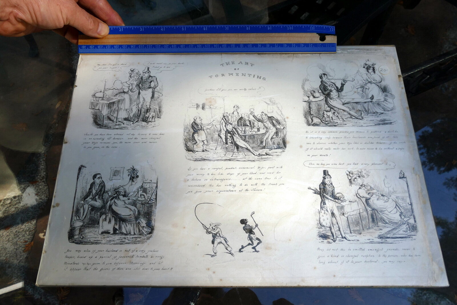 The ART of TORMENTING No 2 HENRY HEATH CARICATURE PRINT  1840 Victorian