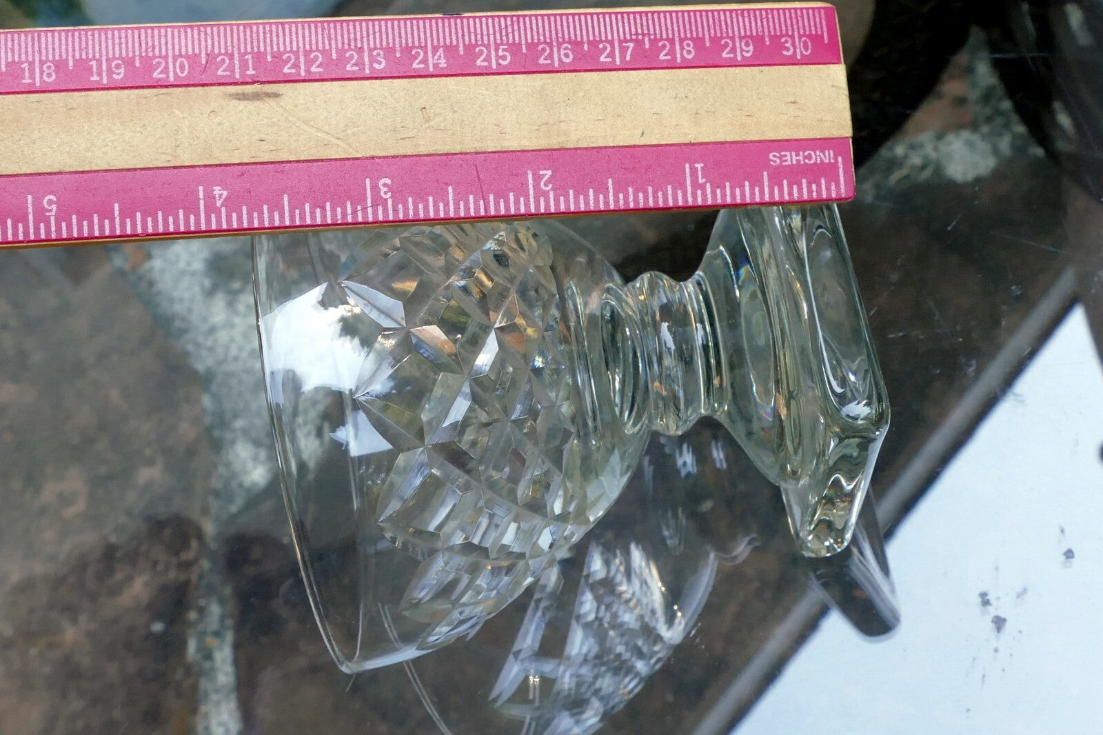 Waterford Goblet Desert Cup 3.5" Tall Square base Diamond - single piece