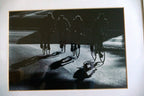 photo picture cyclist black and white going uphill hanging wall art 13X16" frame