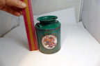 Metal Tin Christmas Round Cookie Candy Jar Container  Bear skating ice