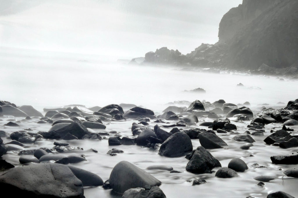 Big sur california 11x14" black & white photo beach rocks surf ocean   unsigned