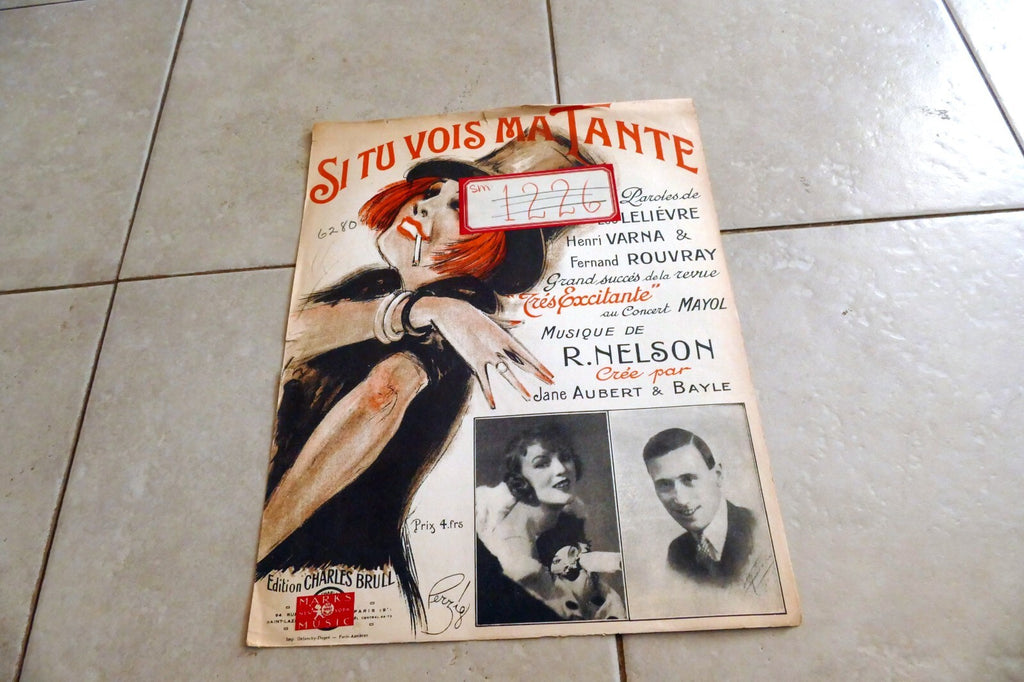 Si Tu Vois Ma Tante by R. Nelson  1924 Piano New York Charles Brull Paris