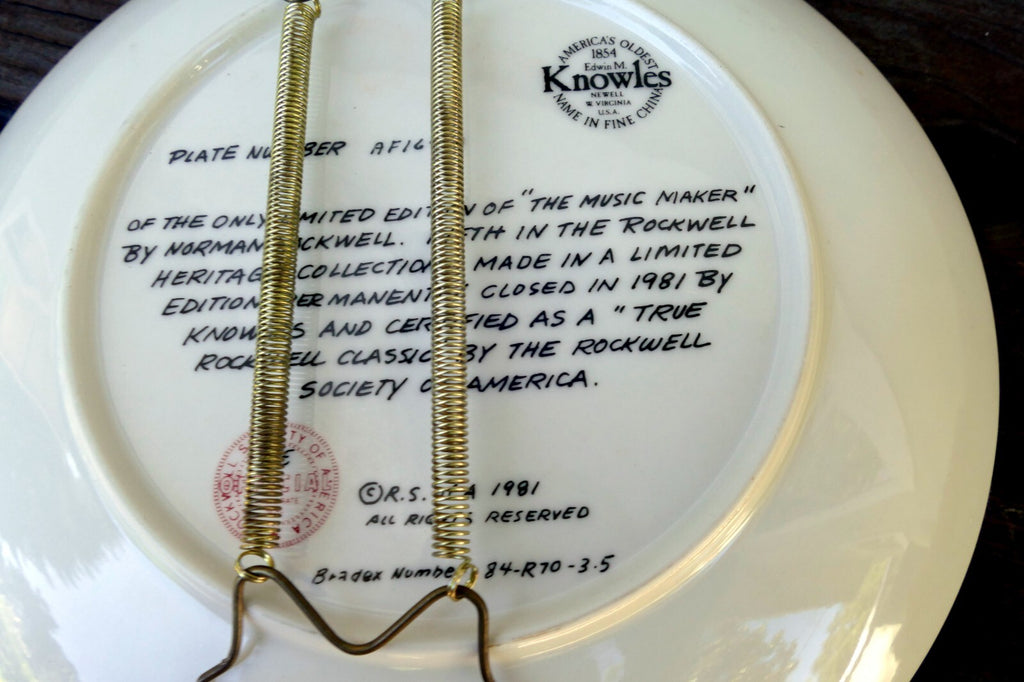 NORMAN ROCKWELL "The Music Makers" Plate 1981 84-R70-3.5 Limited Edition