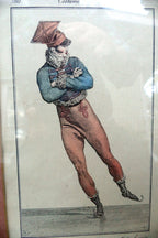 Fashion Engraving 1813 Parisian Costume French Gentleman's Skating framed