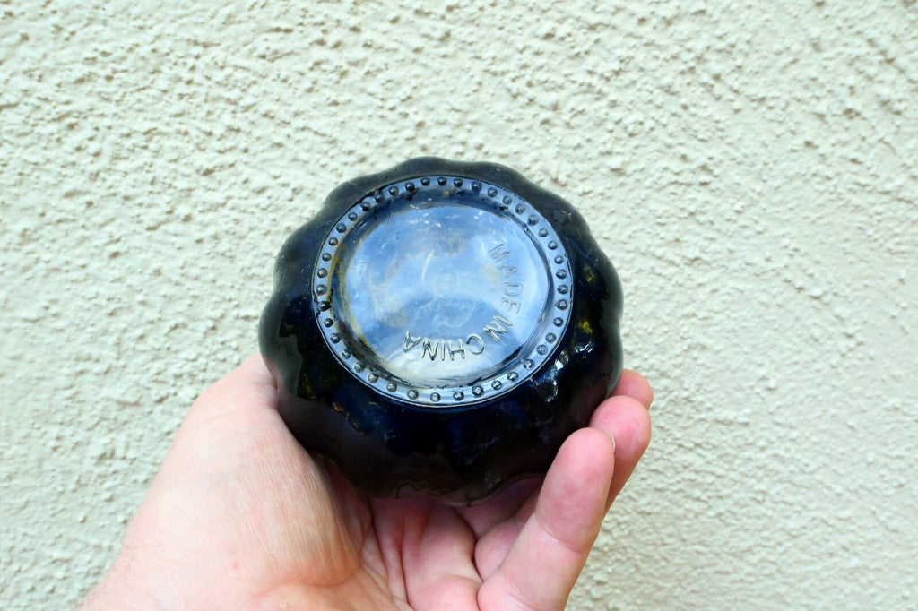 Water bong Hookah Pipe 3" inches tall thick Blue  GLASS