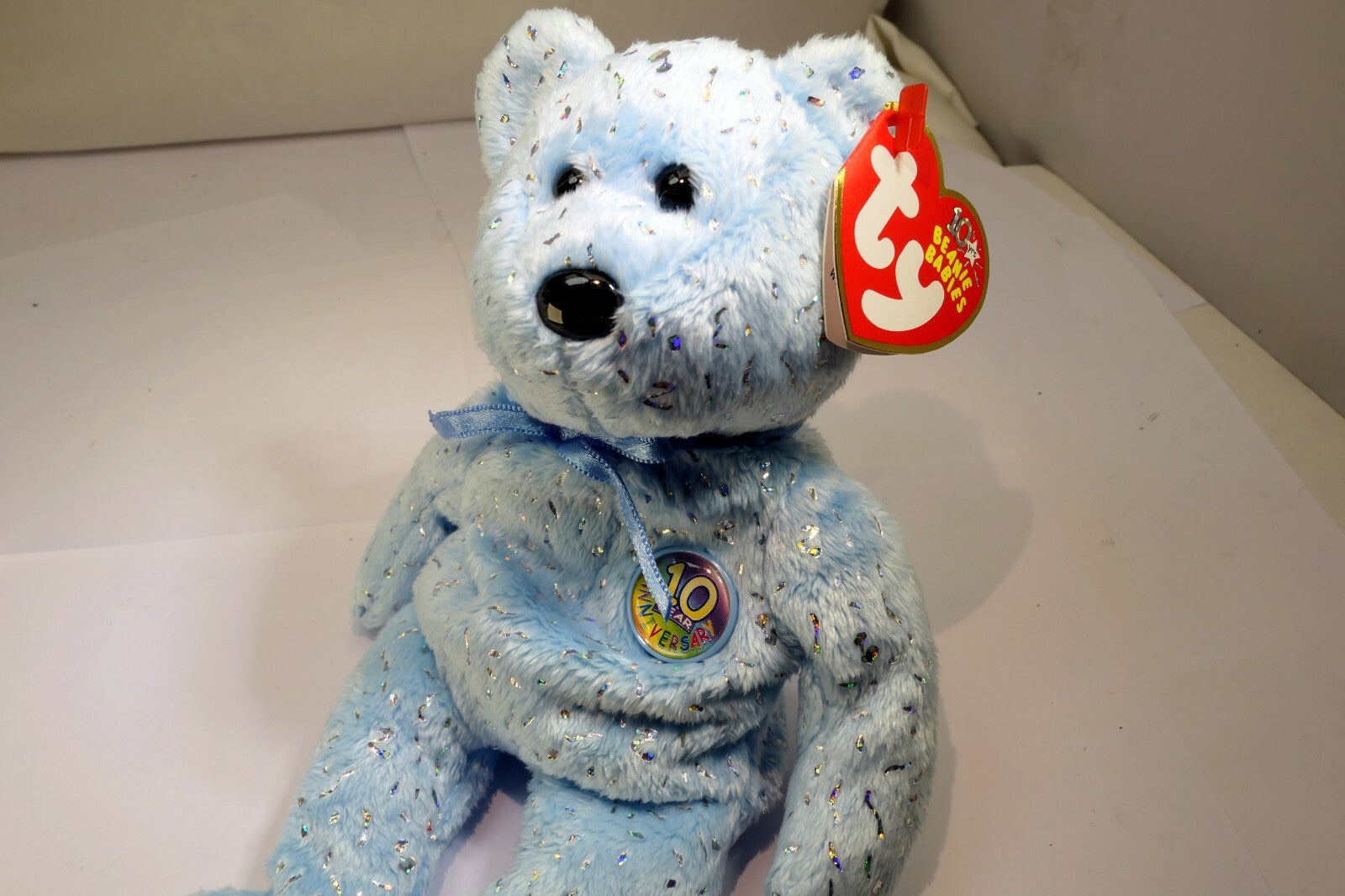 TY Beanie Babies "Decade" 2002 Teddy Bear 8" new unused w tag 10 Year Aniversary