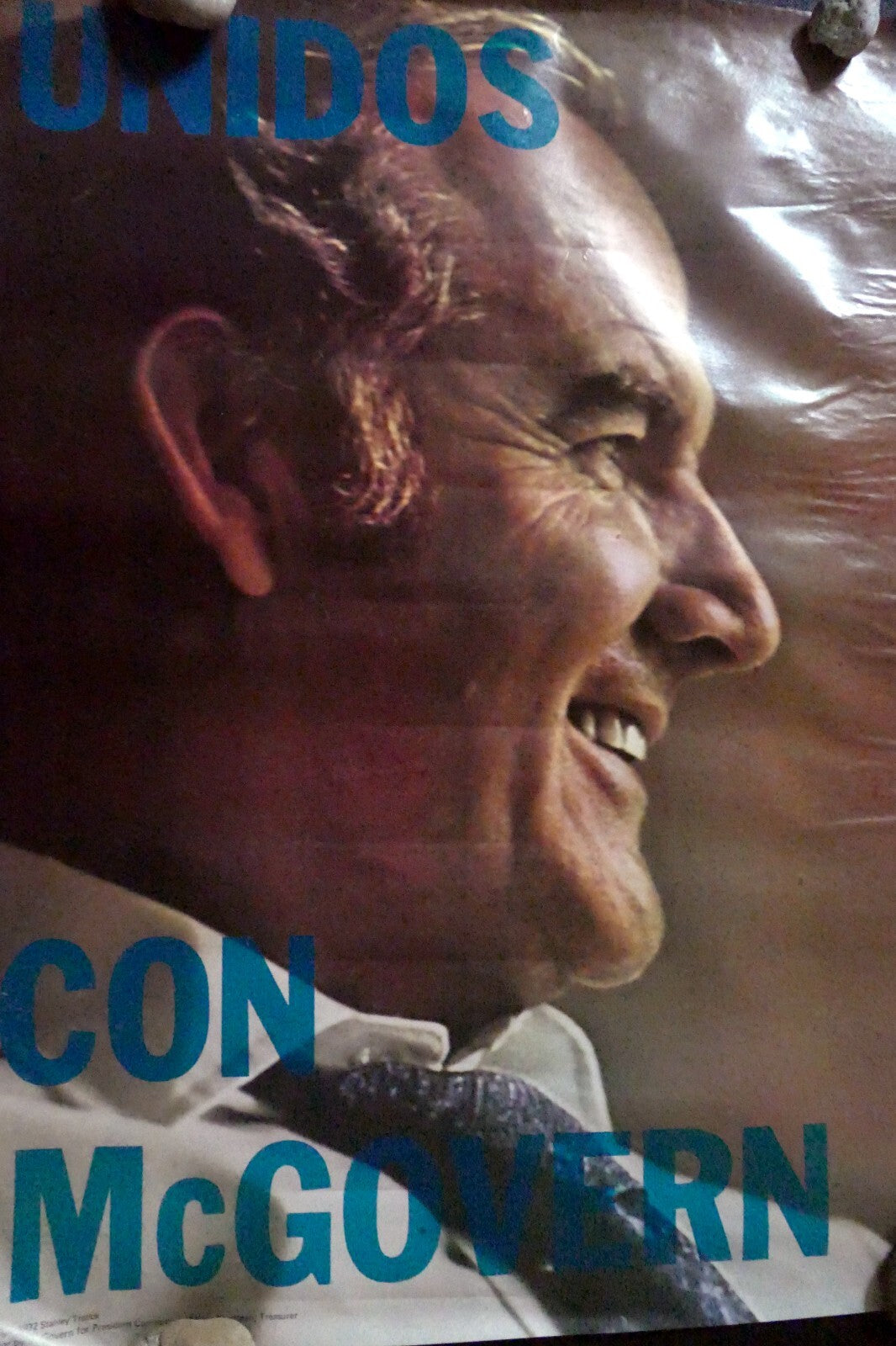 UNIDOS POSTER George McGovern For President 1972 Original 21x28" vintage