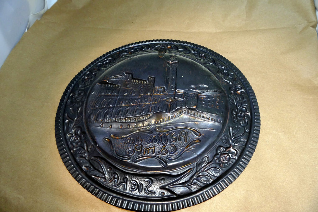 Piazza del Campo 3D Copper 12" Plate hanging Wall Art decor Italy Tuscany Siena