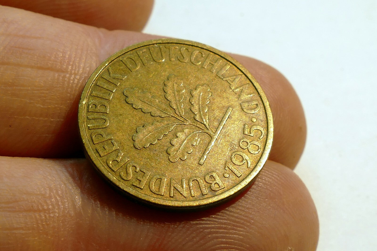 10 Pfennig coin  1985 GERMANY - FEDERAL REPUBLIC Oak Leaf