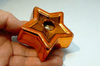Star Shaped tealight candle holder  vintage  3" gold tone